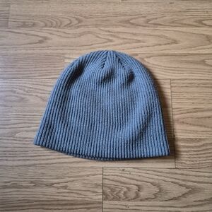 Gray Ribbed Knit Beanie